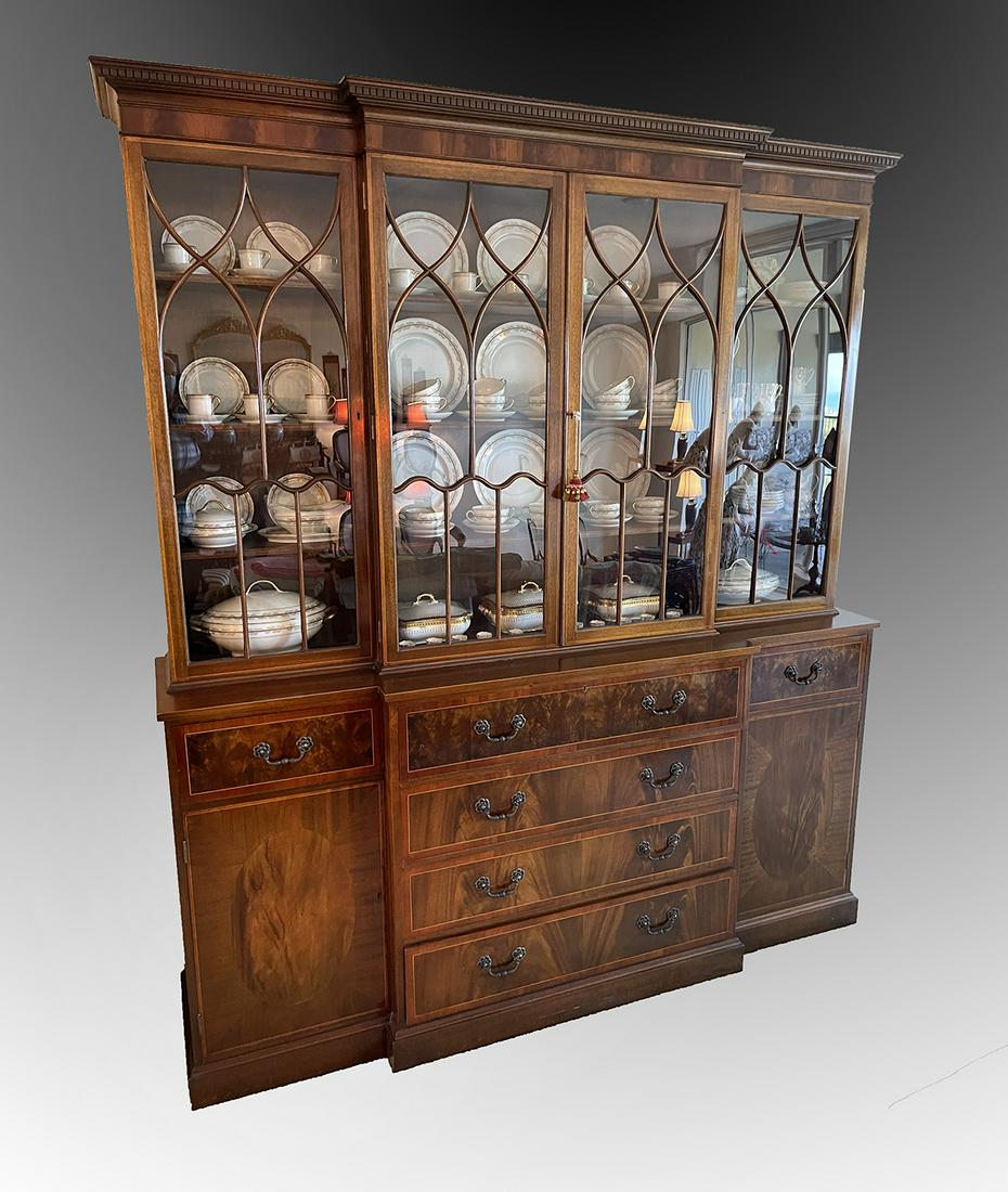 FORMAL MAHOGANY BREAKFRONT SECRETARY (1 of 3)