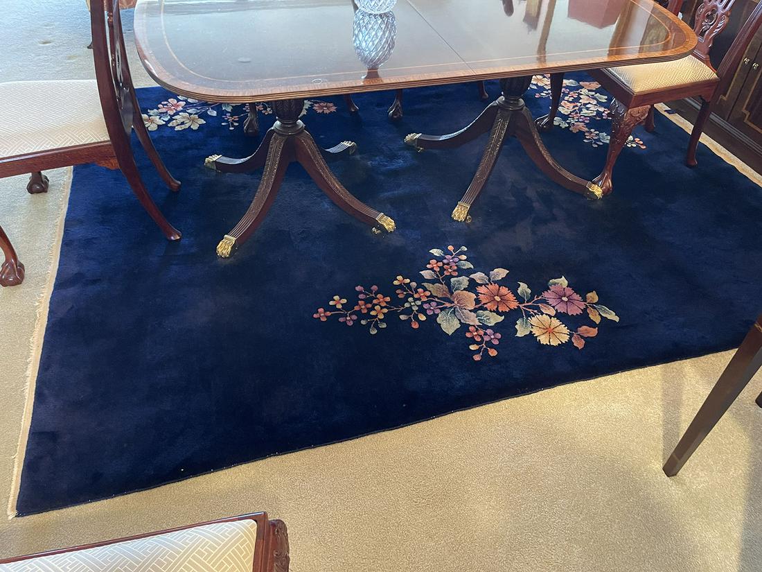 CHINESE NICHOLS HK WOOL RUG, 7'10" X 9'10" (1 of 5)