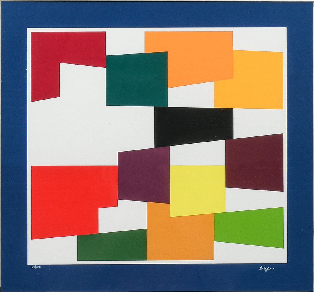 YACOV AGAM GEOMETIC ABSTRACT COMPOSITION SERIGRAPH (1 of 3)