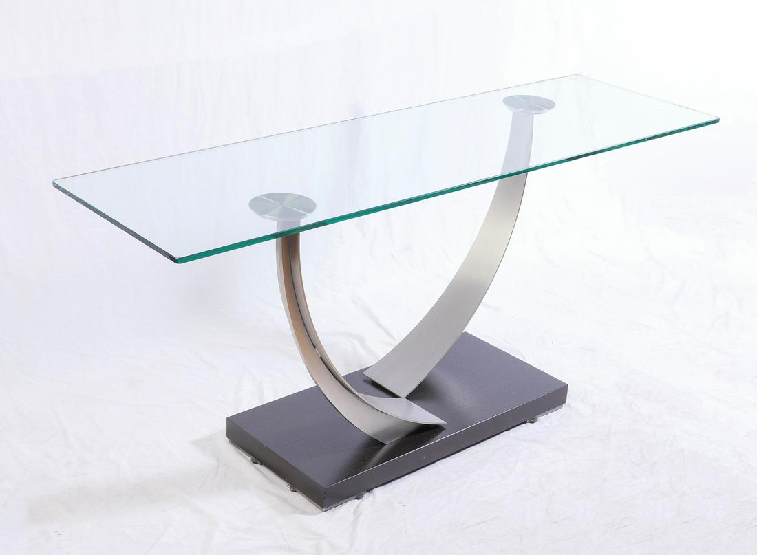 MODERN GLASS & CHROME HALL/SOFA TABLE (1 of 3)