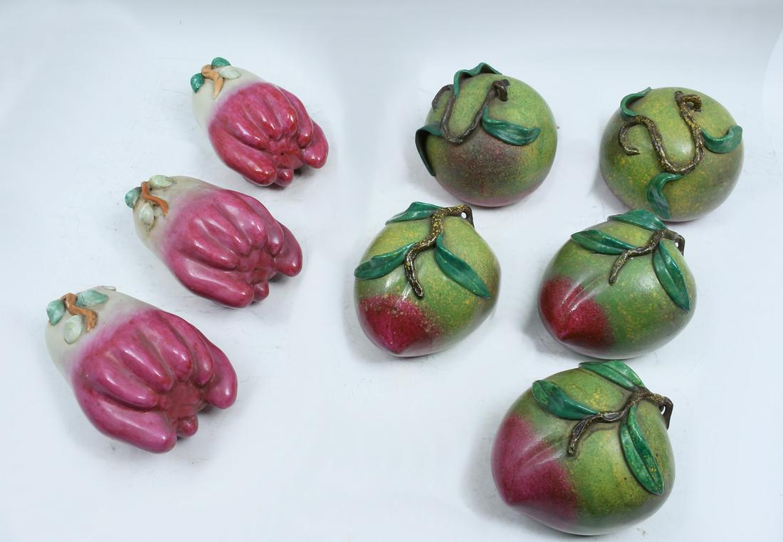 8 PC. CHINESE PORCELAIN TEMPLE FRUIT (1 of 4)