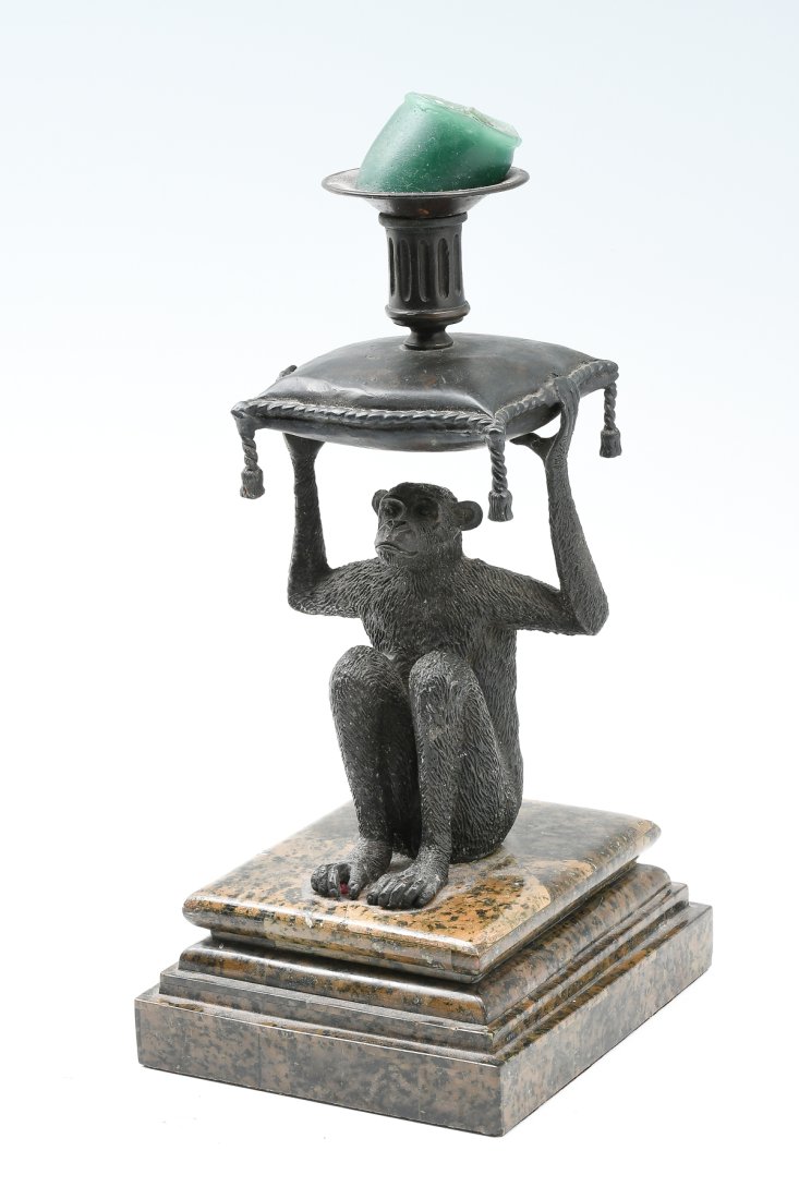 MAITLAND SMITH BRONZE MONKEY CANDLESTICK (1 of 5)