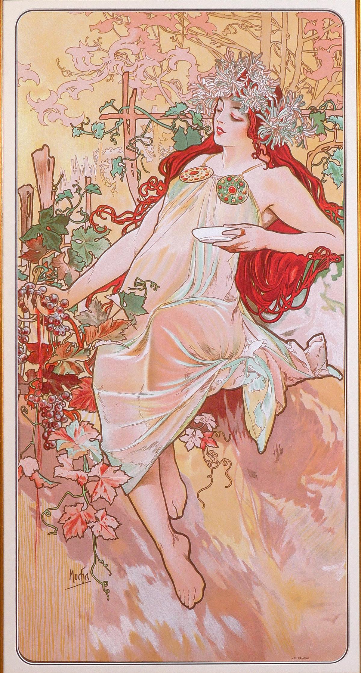 LARGE ALPHONSE MUCHA L'AUTOMNE ART NOUVEAU POSTER (1 of 3)