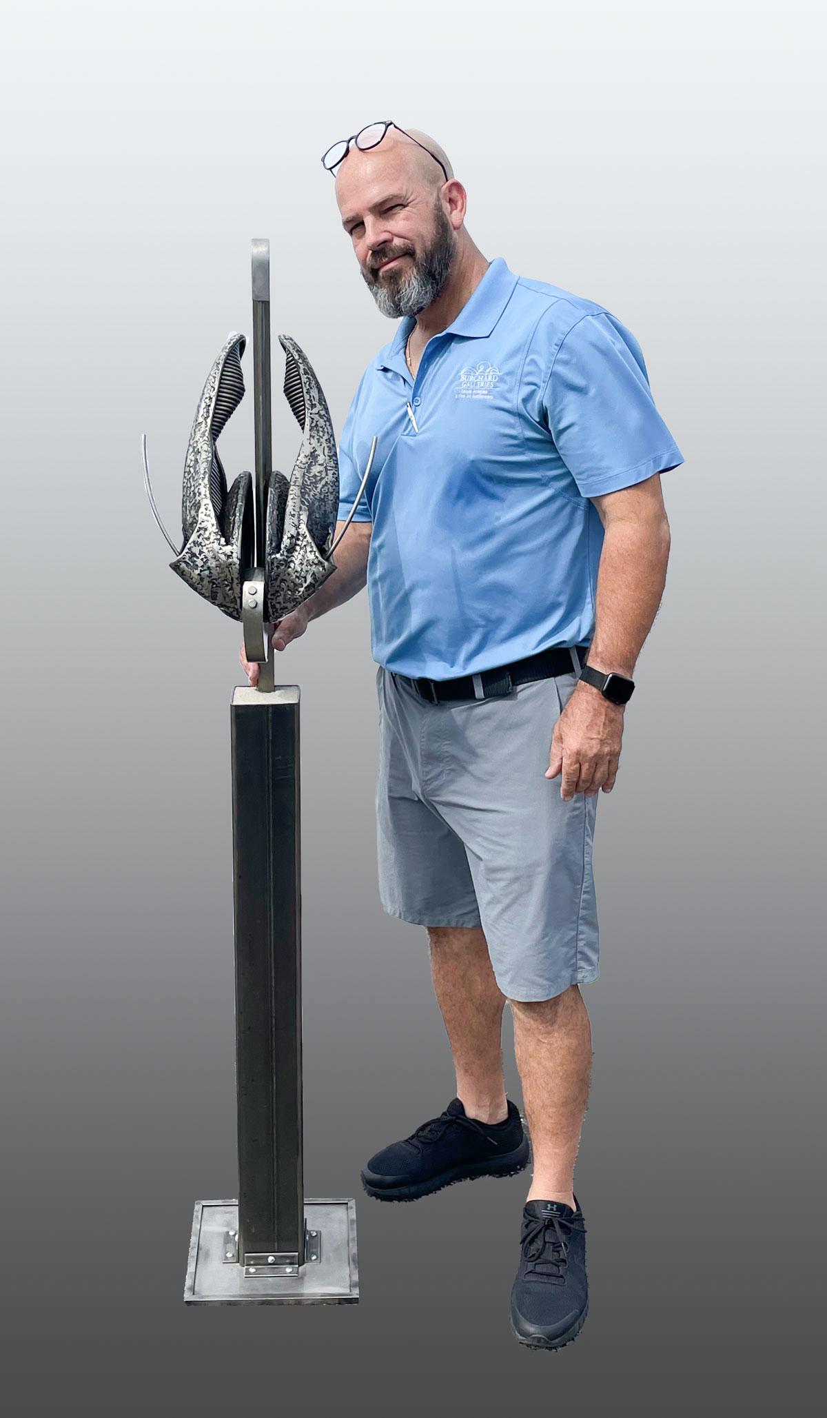 CHRIS BATHGATE ABSTRACT WELDED STEEL FLOOR SCULPTURE (1 of 8)