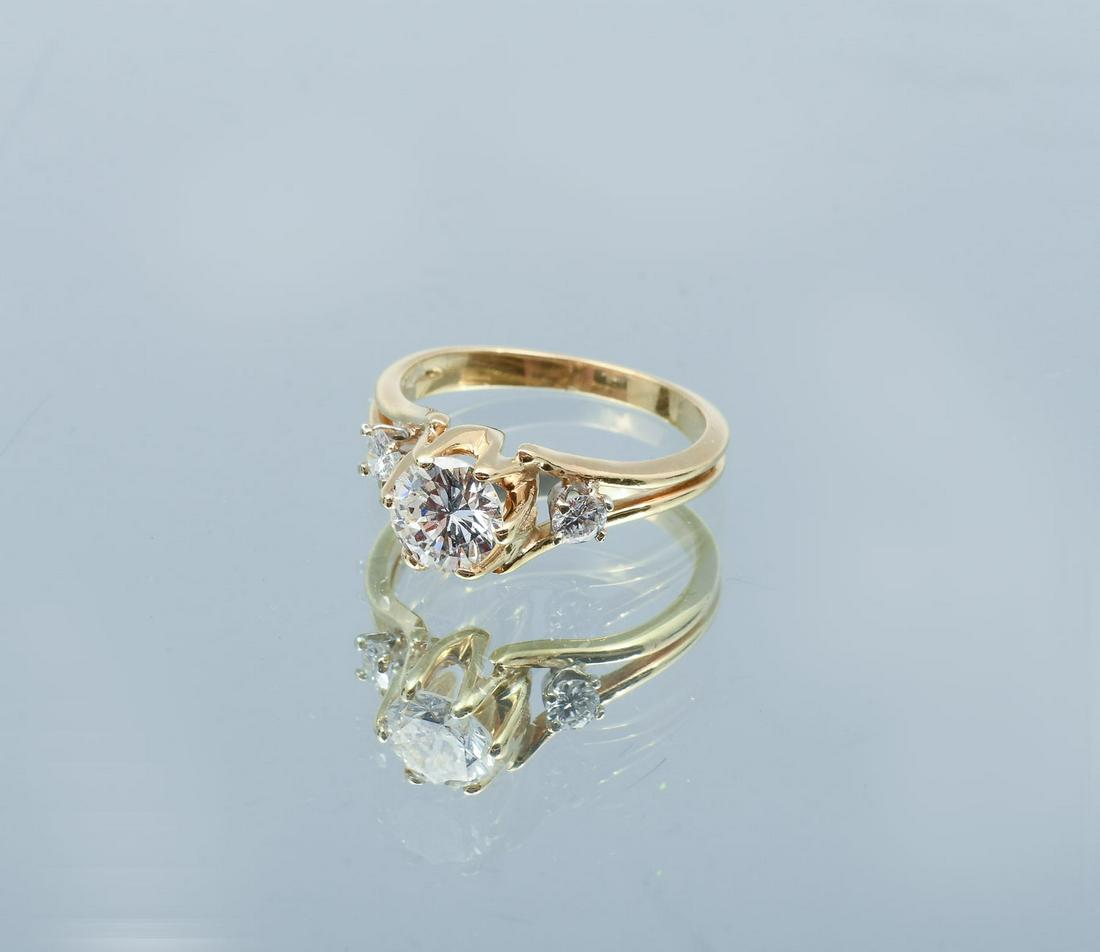 HANDMADE MID CENTURY 14K 1.05 CTW DIAMOND RING (1 of 5)