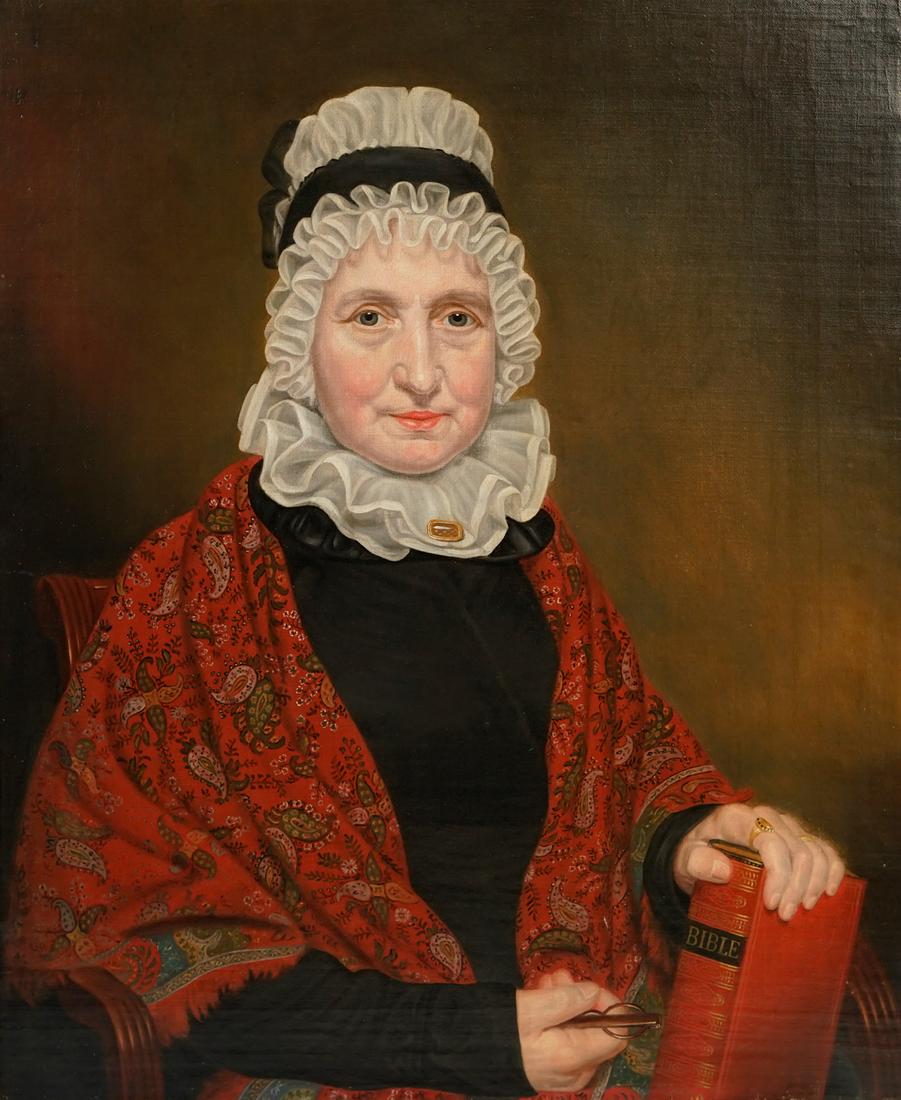 FINE 19TH CENTURY PORTRAIT PAINTING OF AN OLDER WOMAN (1 of 3)