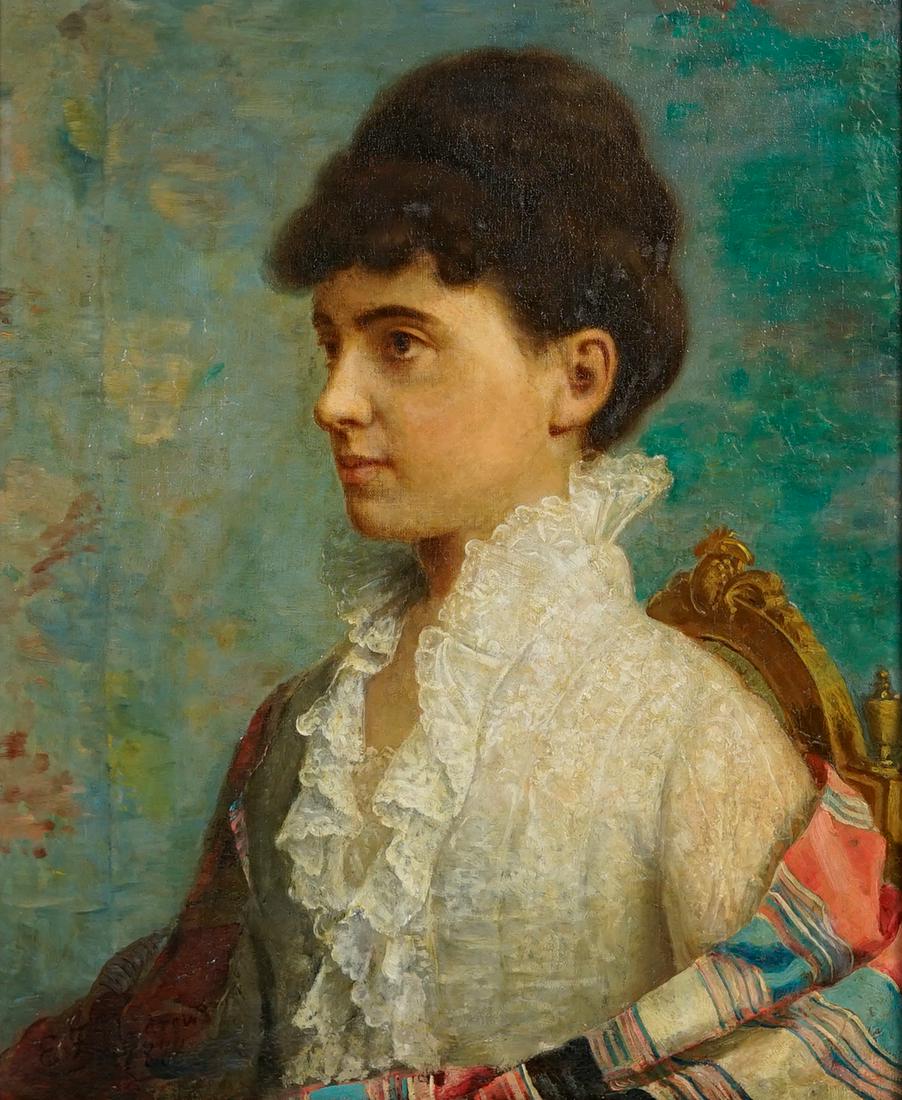 VERY GOOD 19TH CENTURY PORTRAIT PAINTING OF A YOUNG BEAUTY (1 of 3)