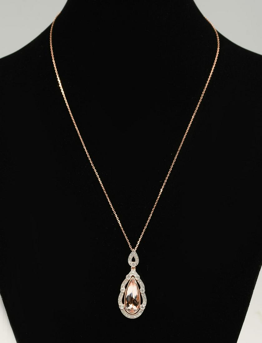 14K MORGANITE & DIAMOND NECKLACE (1 of 8)
