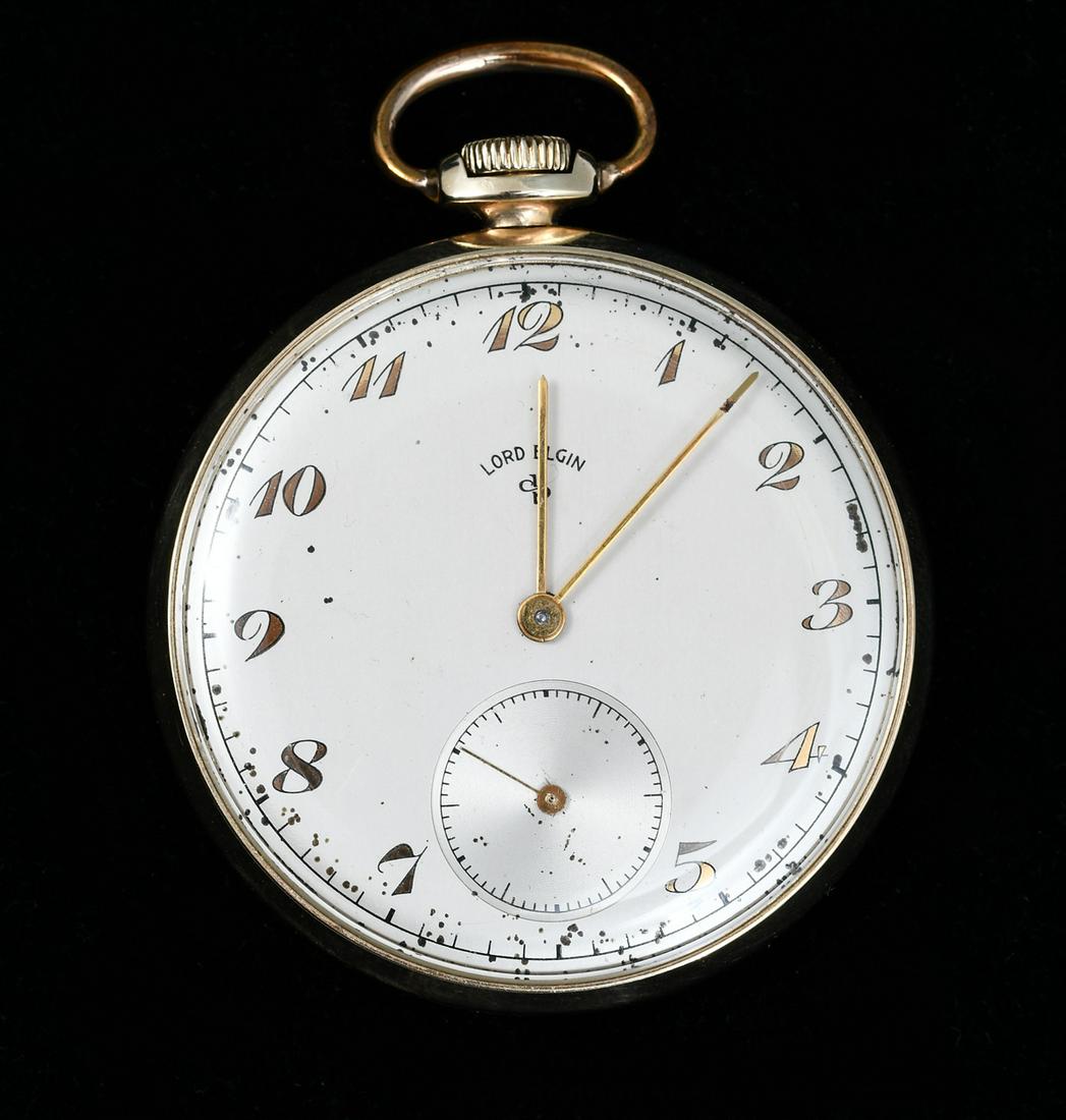 14K HAMILTON/KEYSTONE CASE OPEN FACE POCKET WATCH (1245) on Apr 23