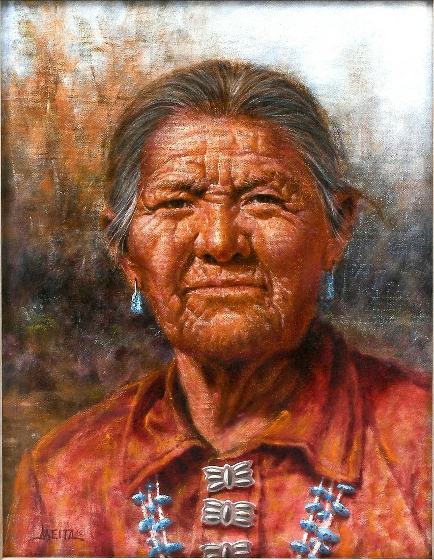 JIM ABEITA NATIVE AMERICAN PORTRAIT PAINTING (1 of 5)