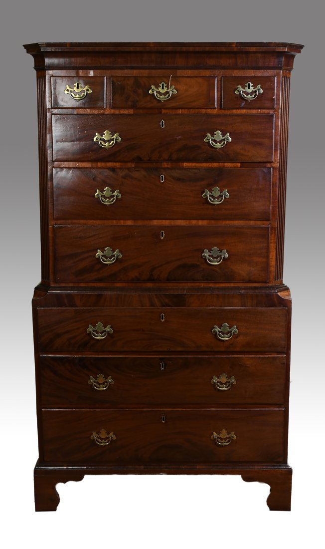 9 DRAWER GEORGIAN CHEST ON CHEST (1 of 5)