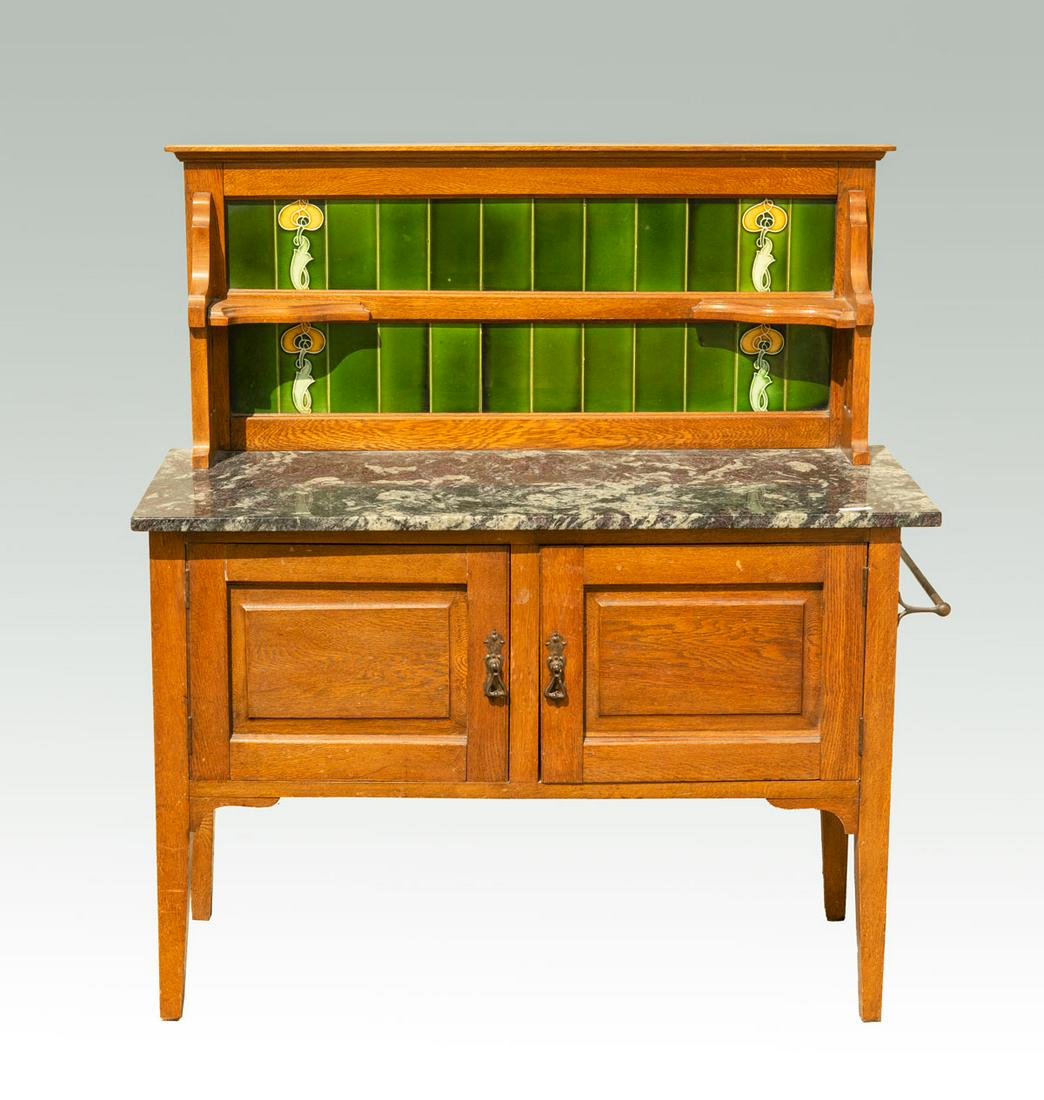 ENGLISH ARTS CRAFTS TILE BACK WASH STAND (1 of 5)