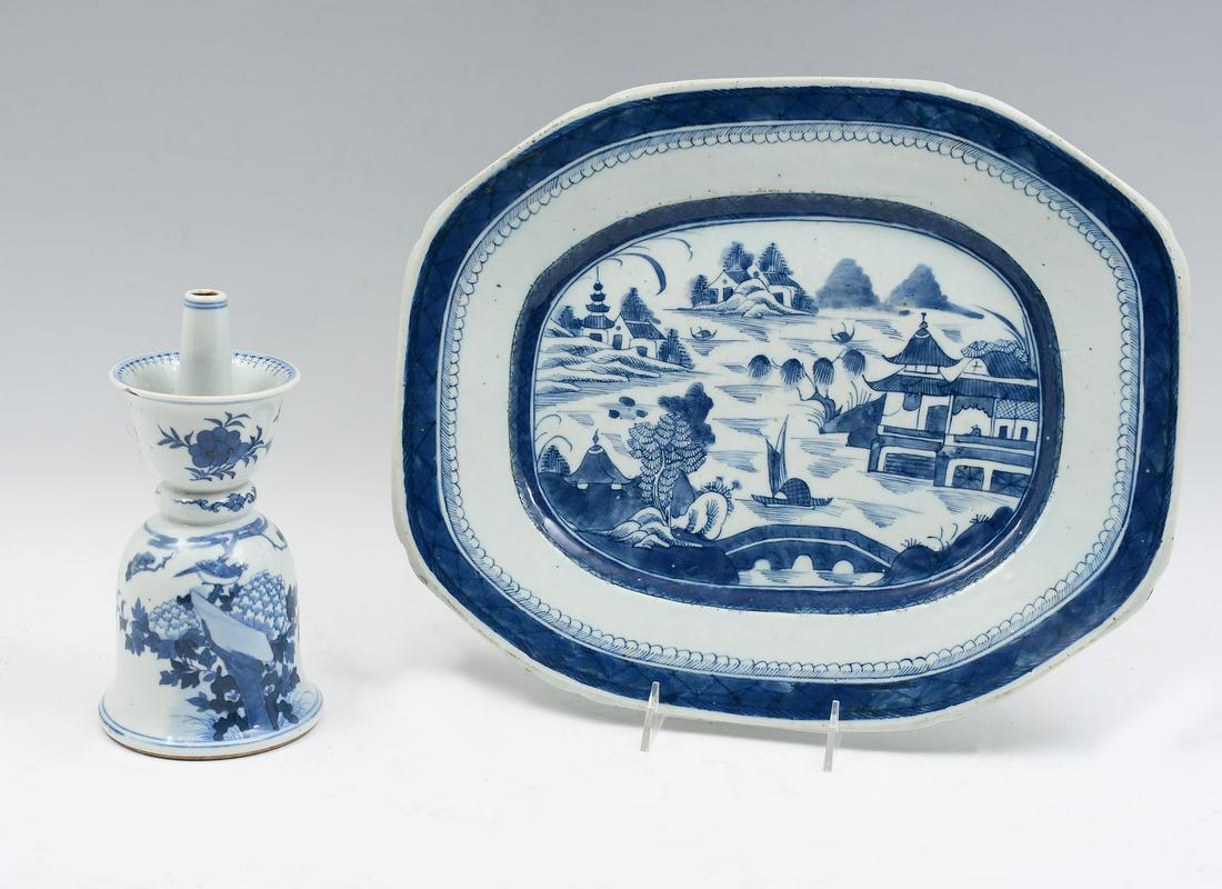 2 PC. 19TH C. CHINESE BLUE & WHITE PORCELAINS (1 of 7)