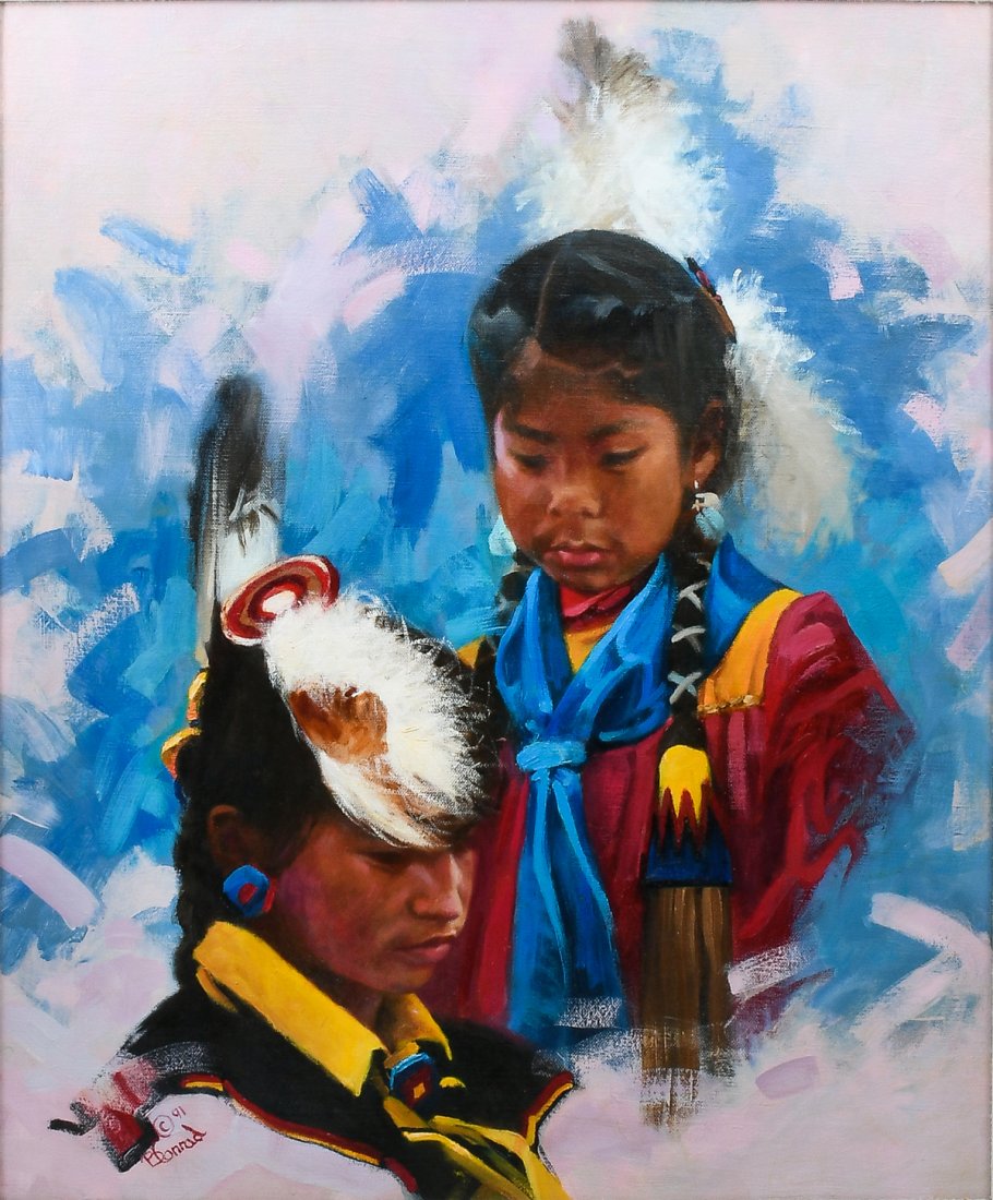 "FEATHERED FRIENDS" NATIVE AMERICAN BONNIE CONRAD (1 of 4)