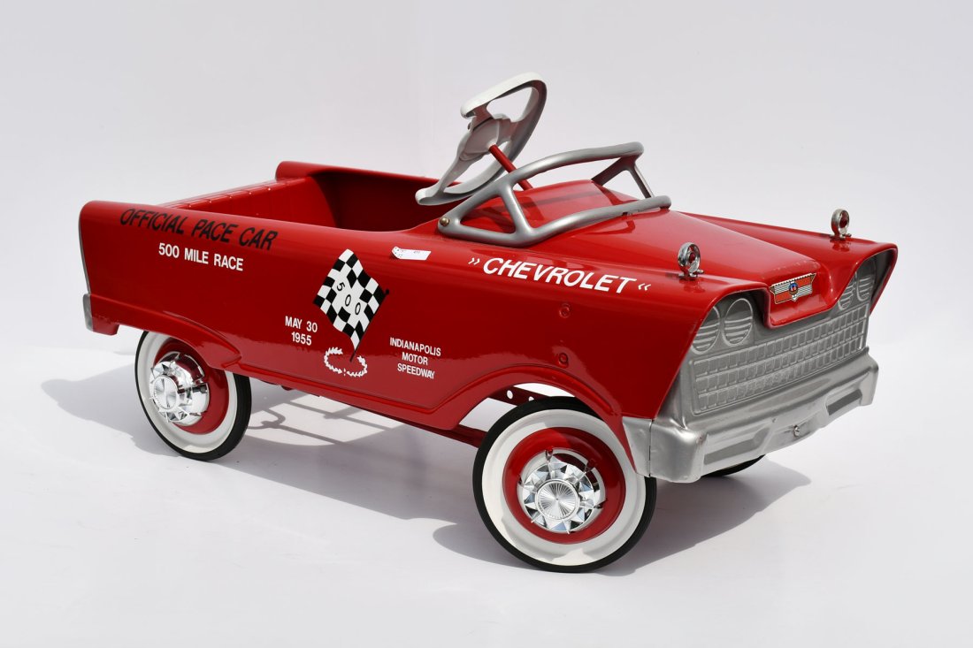 OFFICIAL PACE CAR "CHEVROLET" MAY 30 1955 PEDAL CAR (1 of 3)
