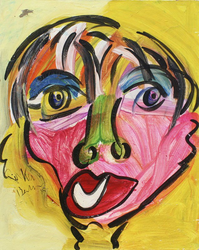 PETER KEIL PAINTING: KEIL, Peter, (German, 1942-): "Julie", Oil/Canvas, 39 1/2" x 32", signed lower left dated Berlin '85, unframed.