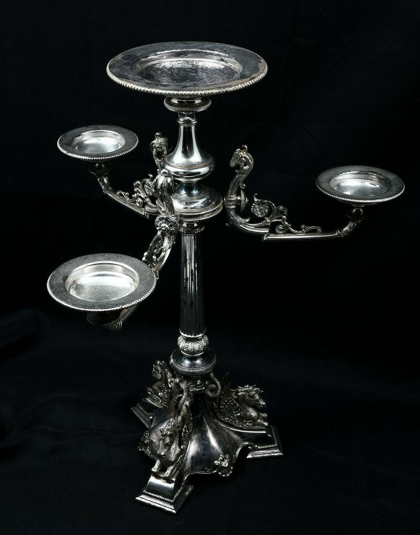 19TH CENTURY ENGLISH SILVER PLATED EPERGNE (1 of 5)