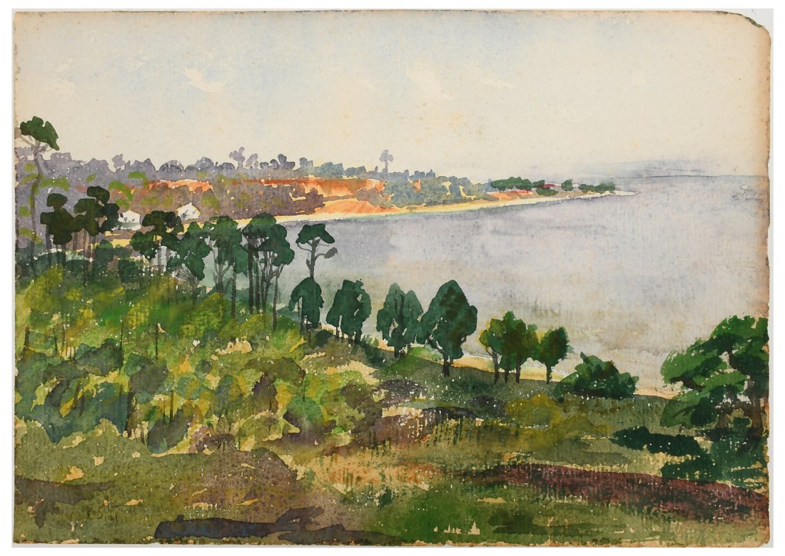 JOY POSTLE BAY VIEW WATERCOLOR PAINTING (1 of 3)