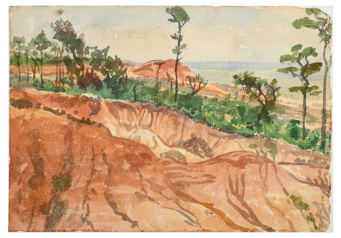 JOY POSTLE RED CLAY NEAR ESCAMBIA BAY FLORIDA PAINTING (1 of 3)