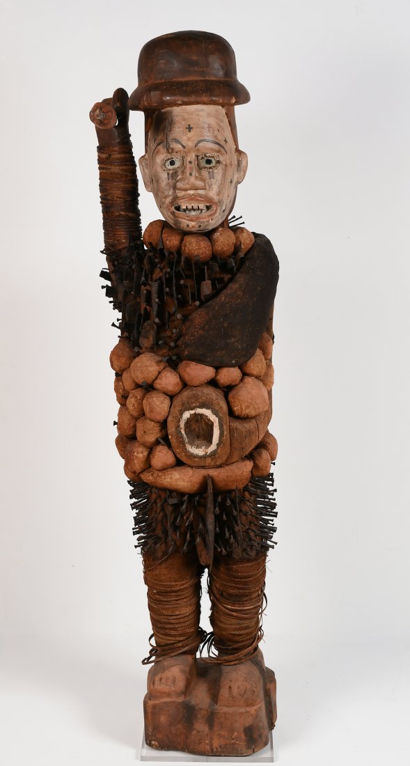 LARGE BAKONGO NKONDI NAIL FETISH FIGURE (1 of 8)