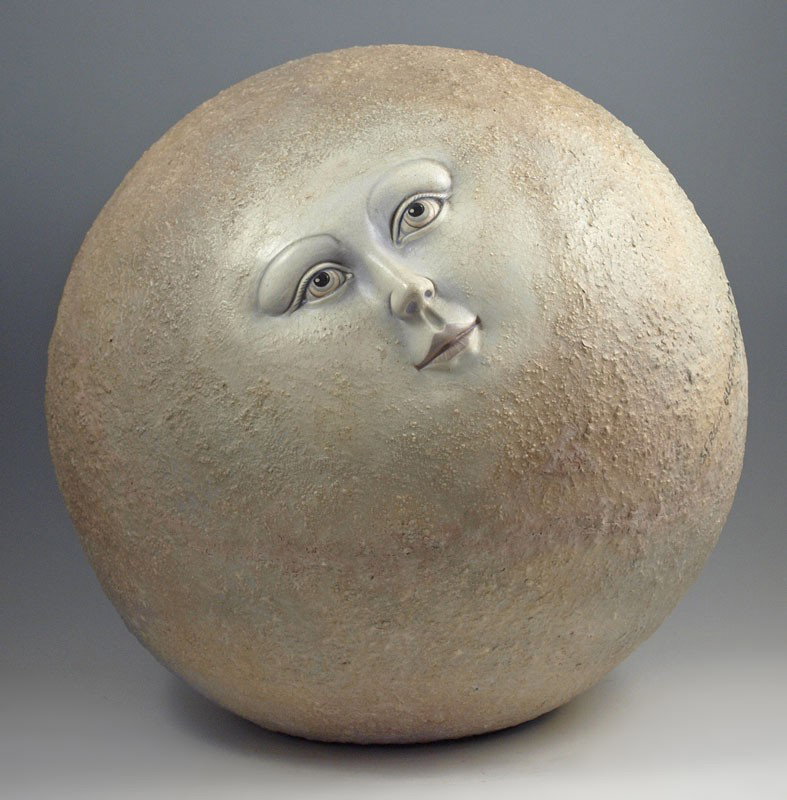 SERGIO BUSTAMANTE MOON MAN 16'' dia.: BUSTAMANTE, Sergio, (Mexico, b 1942) MOON MAN SCULPTURE: Signed in pen Sergio Bustamante, numbered 12 of 100. Approx. 16'' dia.