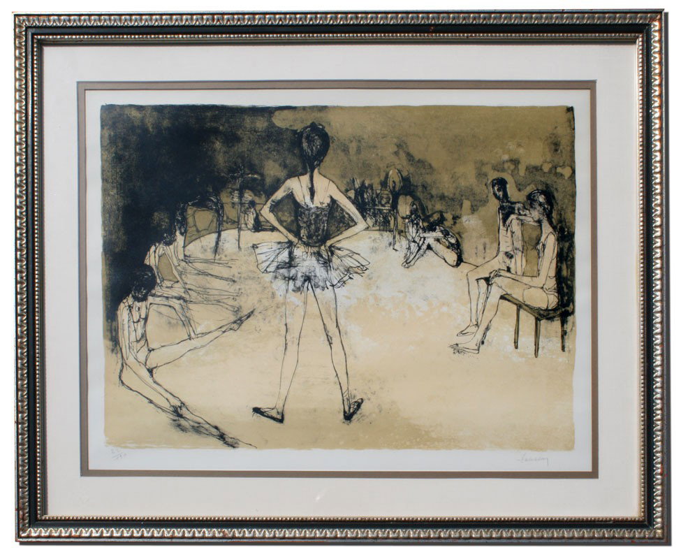 JEAN JANSEM BALLET CLASS LITHOGRAPH: JANSEM, Jean, (French, 1920-): ''Ballet Class'', Lithograph, sight size 18'' x 25'', pencil signed lower right, numbered 22 of 120 lower left, custom fine framing, 25'' x 32''.