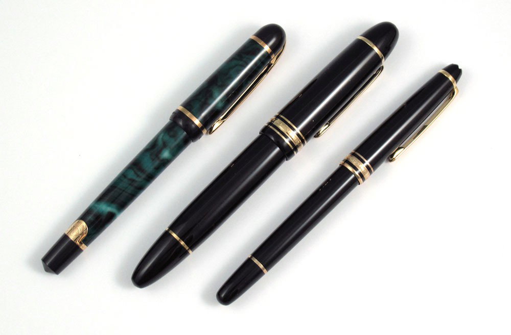 WATERMAN AND MONT BLANC PEN SETS: WATERMAN AND MONT BLANC PEN SETS: To include 1) Alpha Group Mont Blanc 149 and smaller pen in original box with cover. Please note this is the Alpha Group set and is not covered for service by Mont Bl