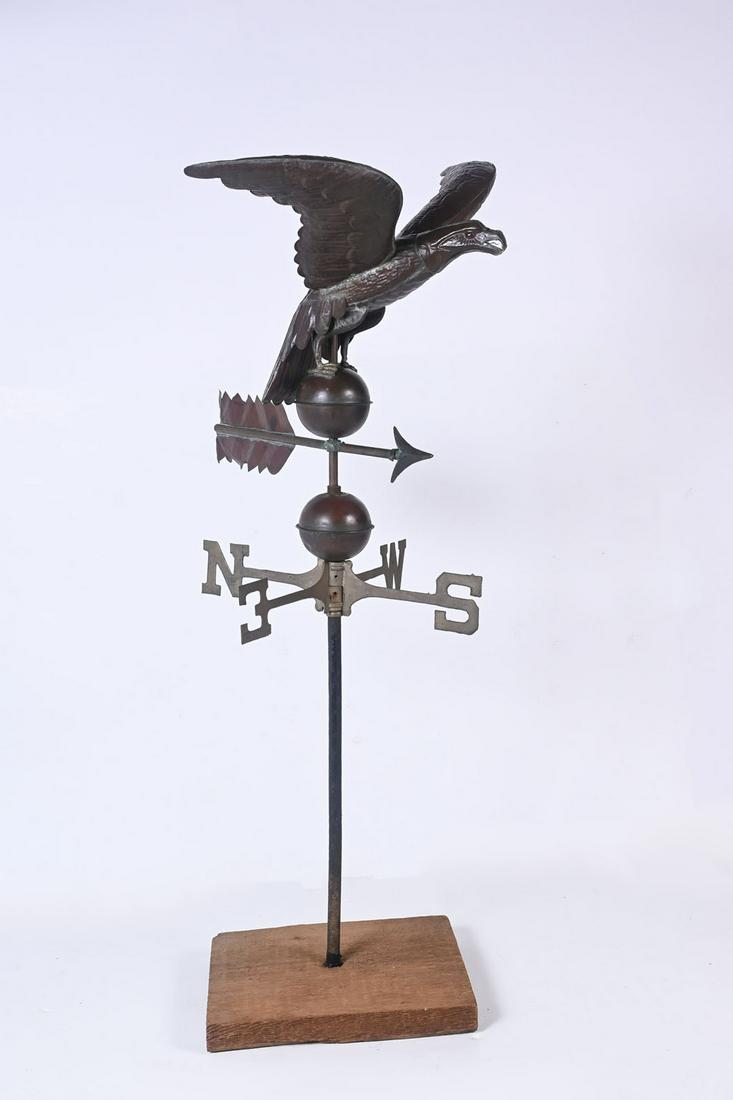 COPPER AMERICAN EAGLE WEATHERVANE ON STAND (1 of 6)