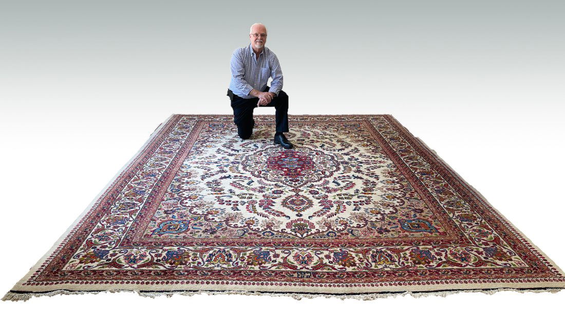 ESTATE ORIENTAL TABRIZ PERSIAN CARPET, 10'1" X 12'10.5" (1 of 4)