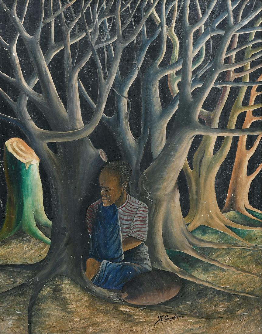 J.E. GOURGUE SURREAL HAITIAN PAINTING (1 of 4)