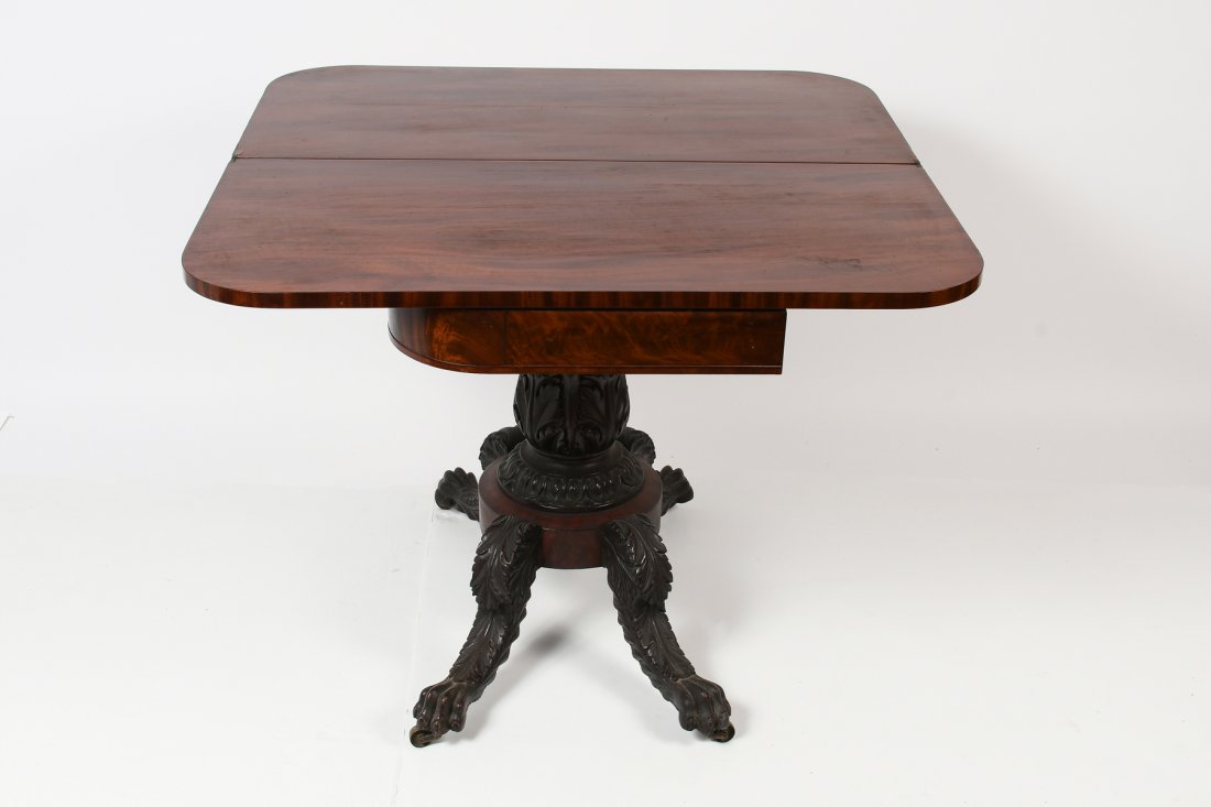 FEDERAL CARVED MAHOGANY GAME TABLE (1 of 10)
