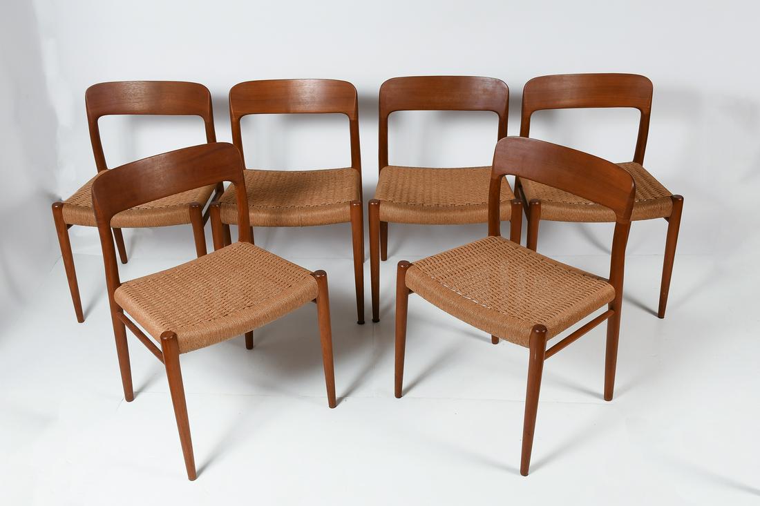 6 PC. DANISH J.L. MOLLER TEAK DINING CHAIRS (1 of 8)
