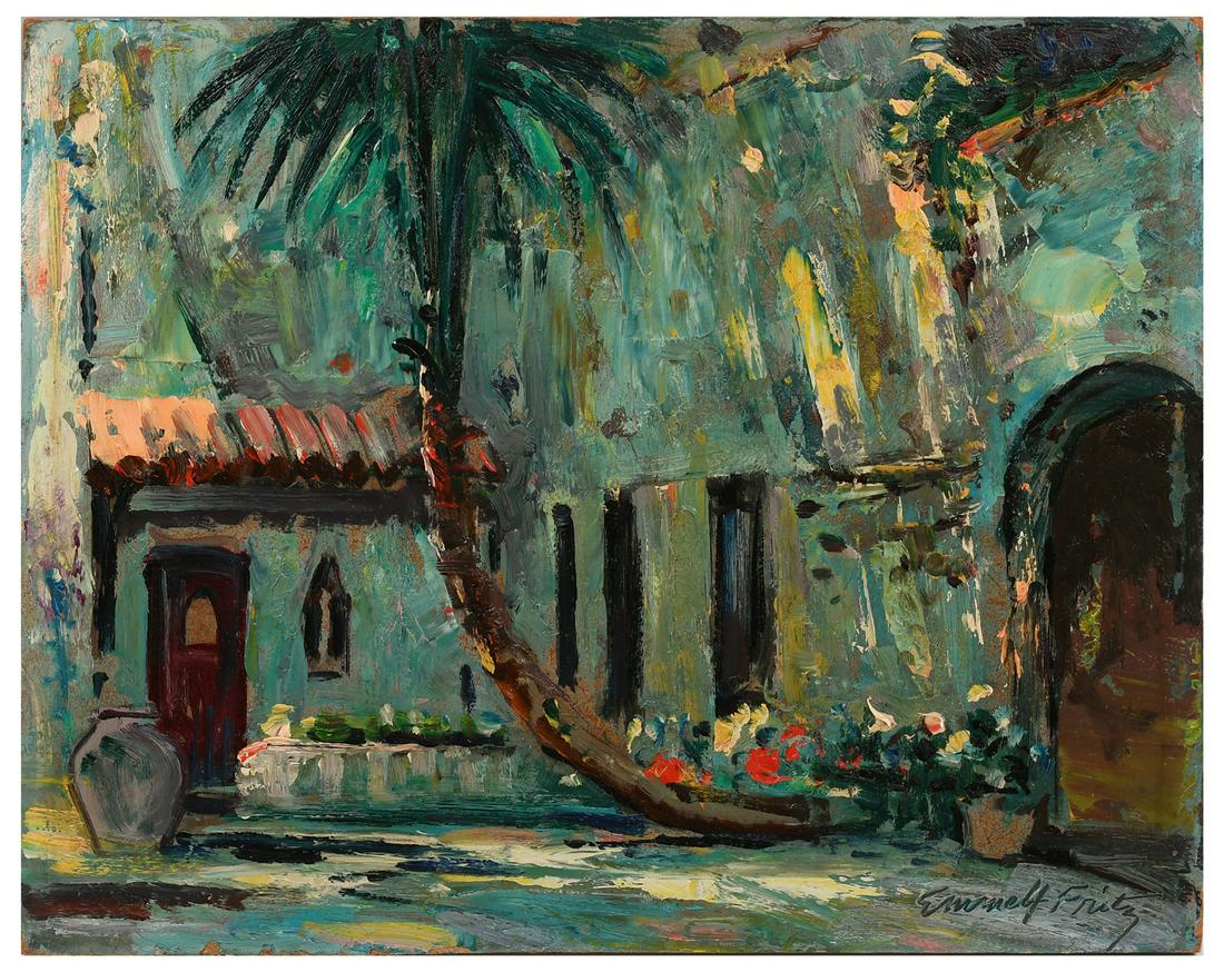 EMMETT FRITZ ST AUGUSTINE COURTYARD PAINTING (1 of 2)