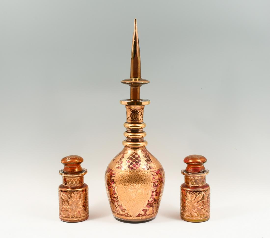 3 PC. PERSIAN ENAMEL GLASS (1 of 8)