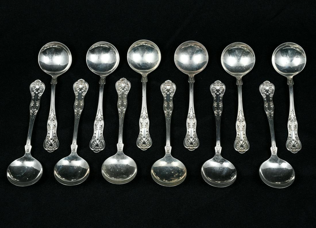 12 PC. STERLING R. WALLACE & SONS ''KINGS'' SPOONS (1 of 4)