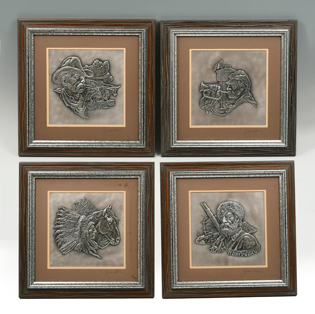 4 PC. STERLING FRANKLIN MINT ''THE WESTERNERS'' (1 of 5)