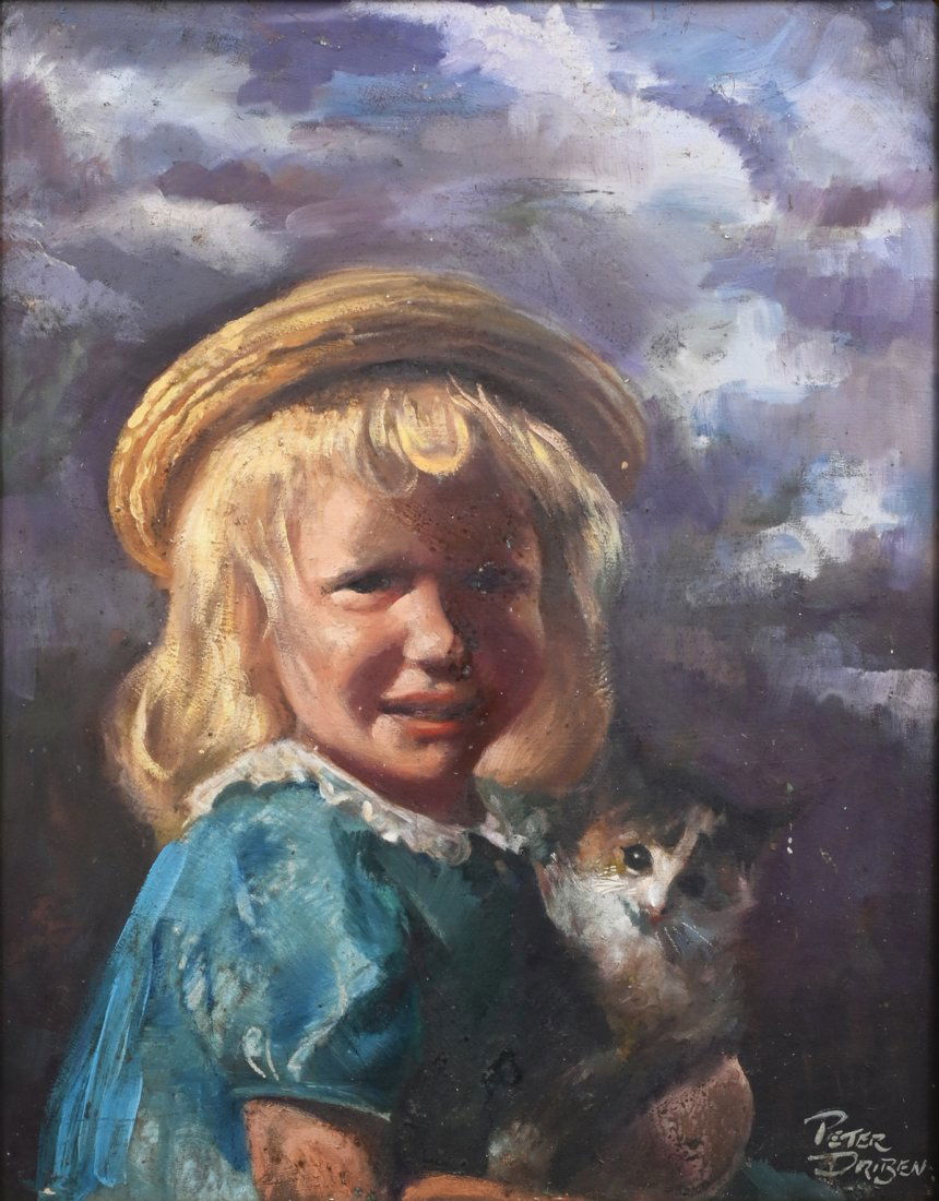 PETER DRIBEN "FOUND MY KITTY" PAINTING (1 of 4)