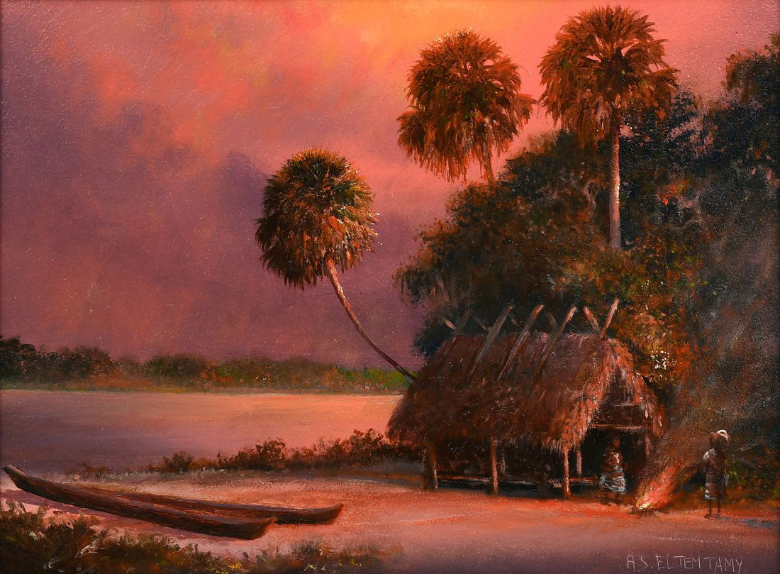 ELTEMTAMY FLORIDA HIGHWAYMEN SUNSET GLOW PAINTING (1 of 4)