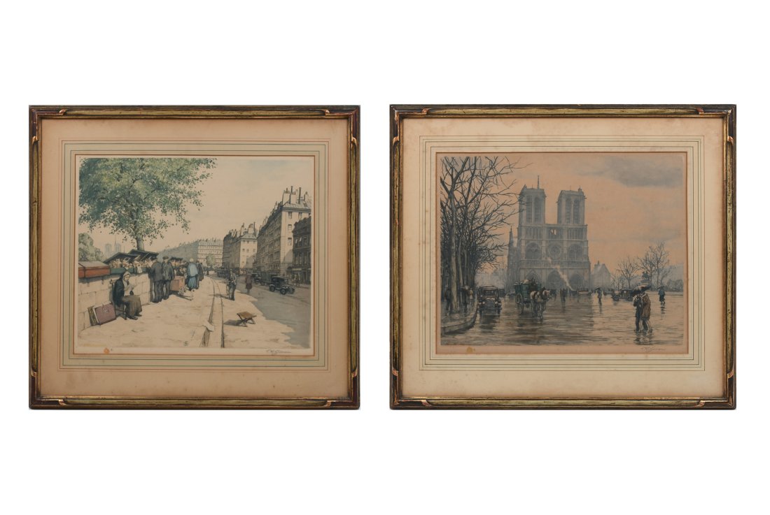 PAIR OF T.F. SIMON AQUATINTS (1 of 8)