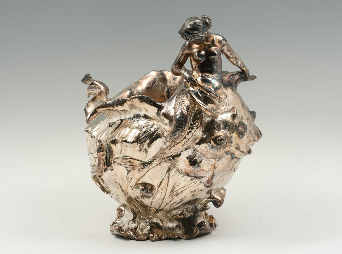 SILVER PLATED MERMAID CENTERPIECE (1 of 6)