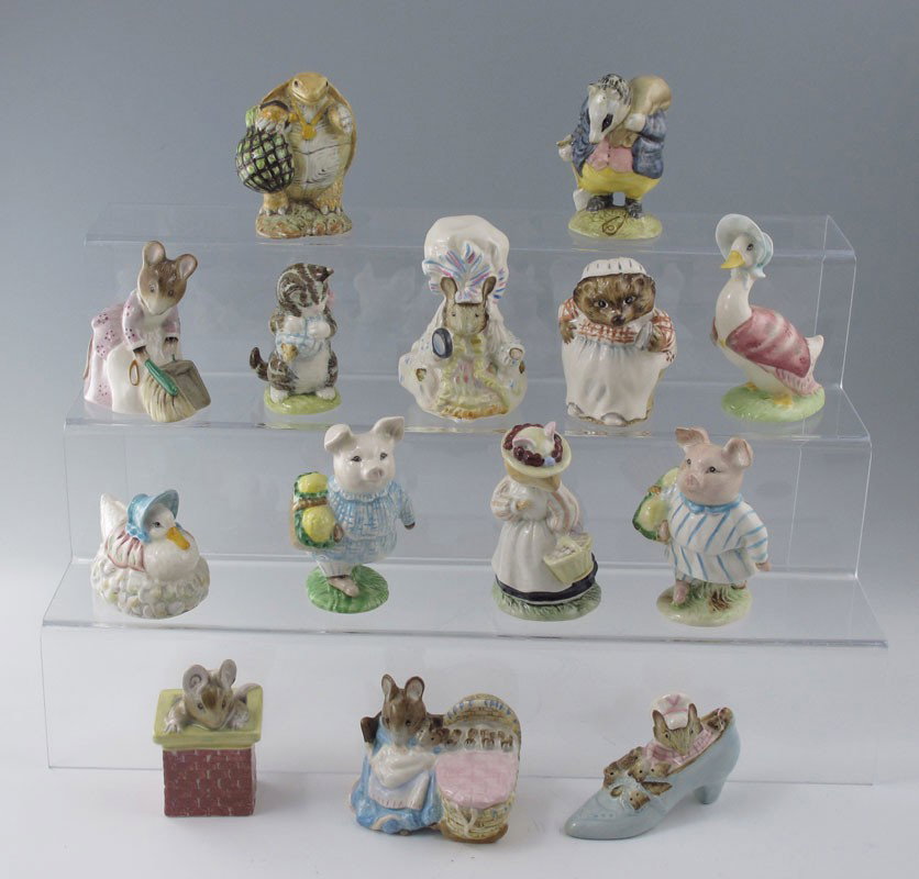 14 BEATRIX POTTER ANIMAL FIGURINES: 14 BEATRIX POTTER ANIMAL FIGURINES: From the classic Peter Rabbit series of children's stories by Beatrix Potter.