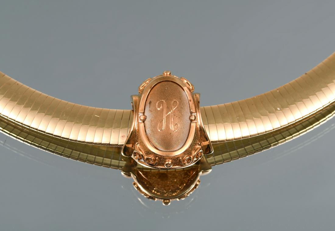 14K GOLD OMEGA NECKLACE & SLIDE (1 of 4)