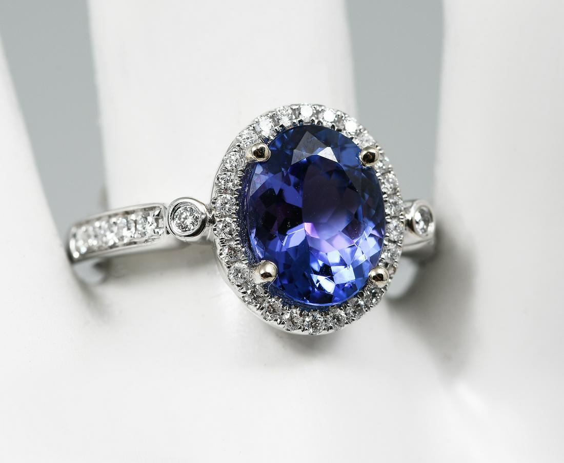 14K 2.78 CT TANZANITE RING WITH DIAMONDS (1 of 6)