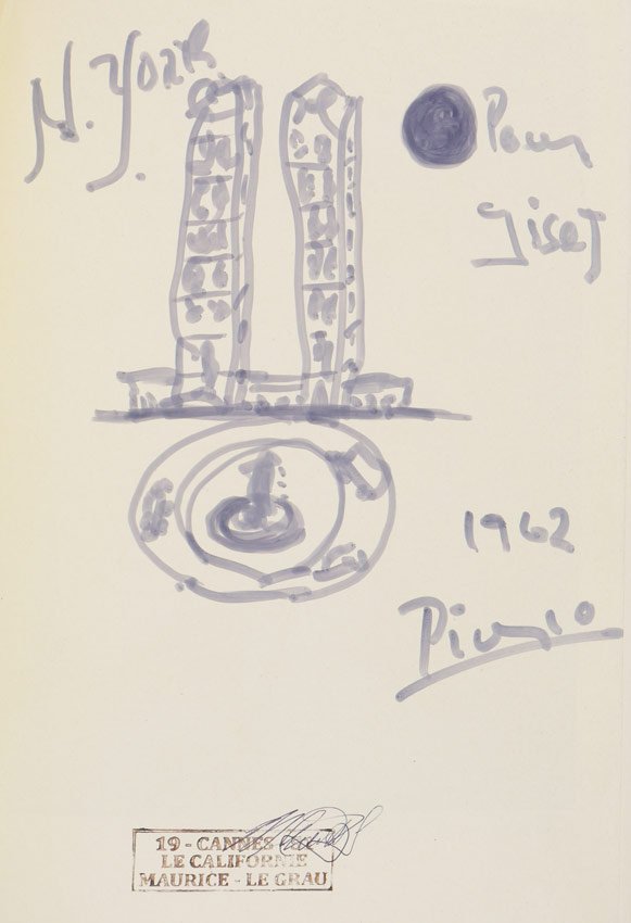 PICASSO ORIGINAL DRAWING 1962 NYC (1 of 5)