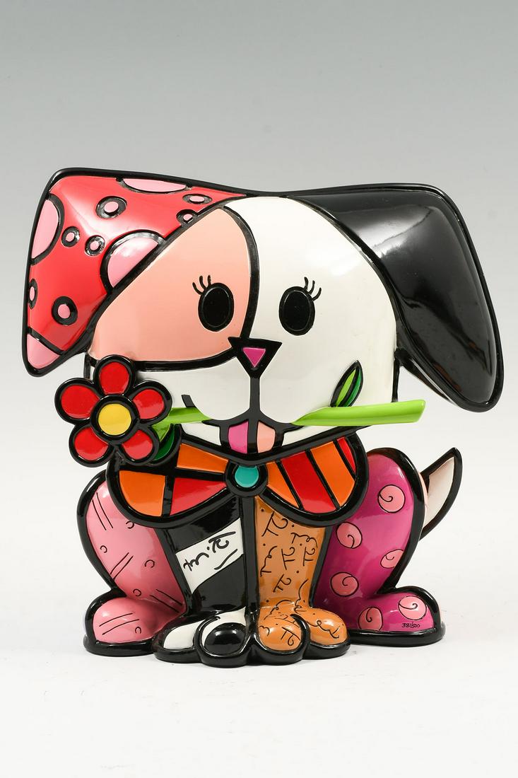 ROMERO BRITTO "Puppy Flower" SCULPTURE (1 of 5)