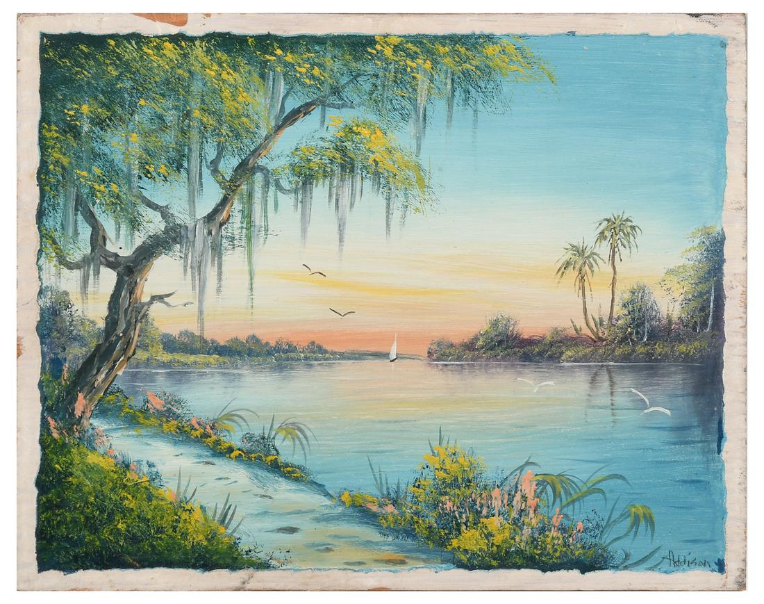 WALTER ADDISON FLORIDA CANAL PAINTING (1 of 3)