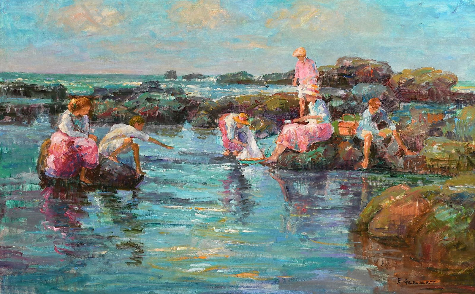 LARGE E. GILBERT SHELL COLLECTOR'S PAINTING (1 of 4)