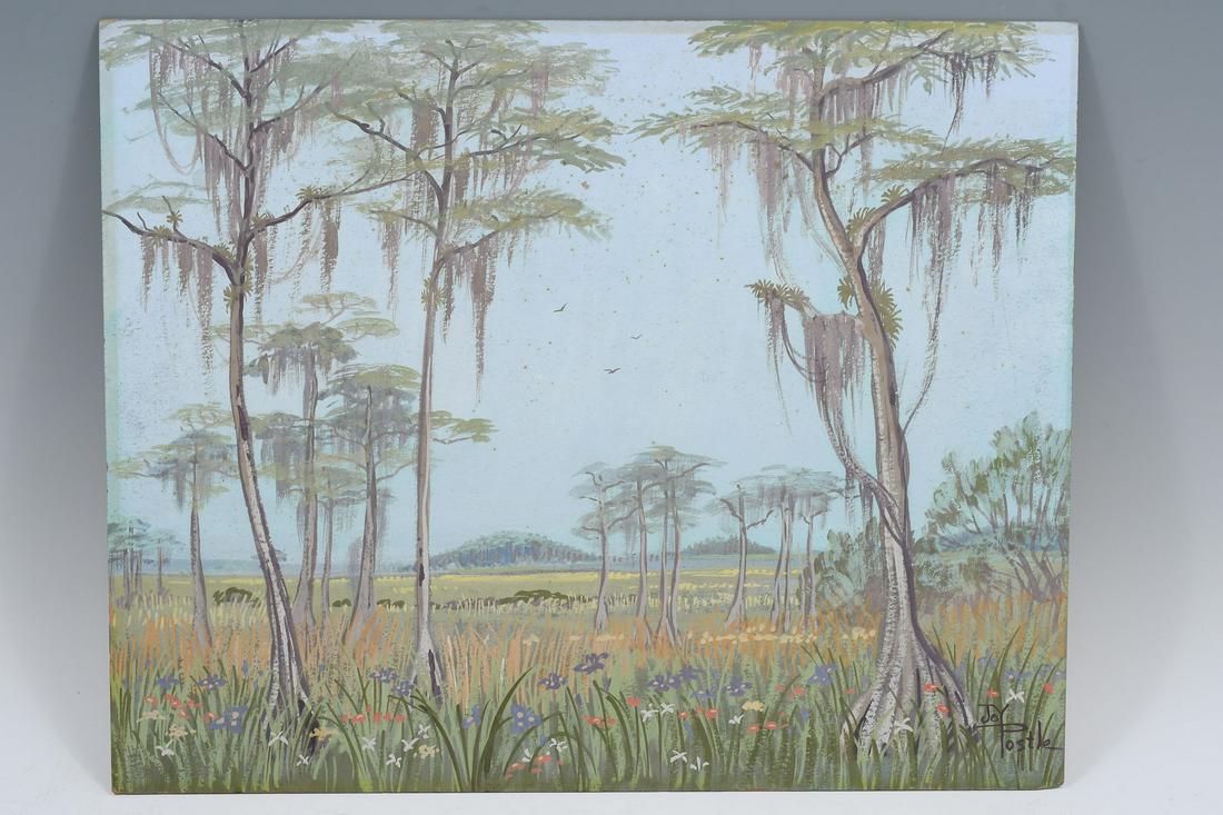 JOY POSTLE GOUACHE FLORIDA PAINTING (1 of 3)