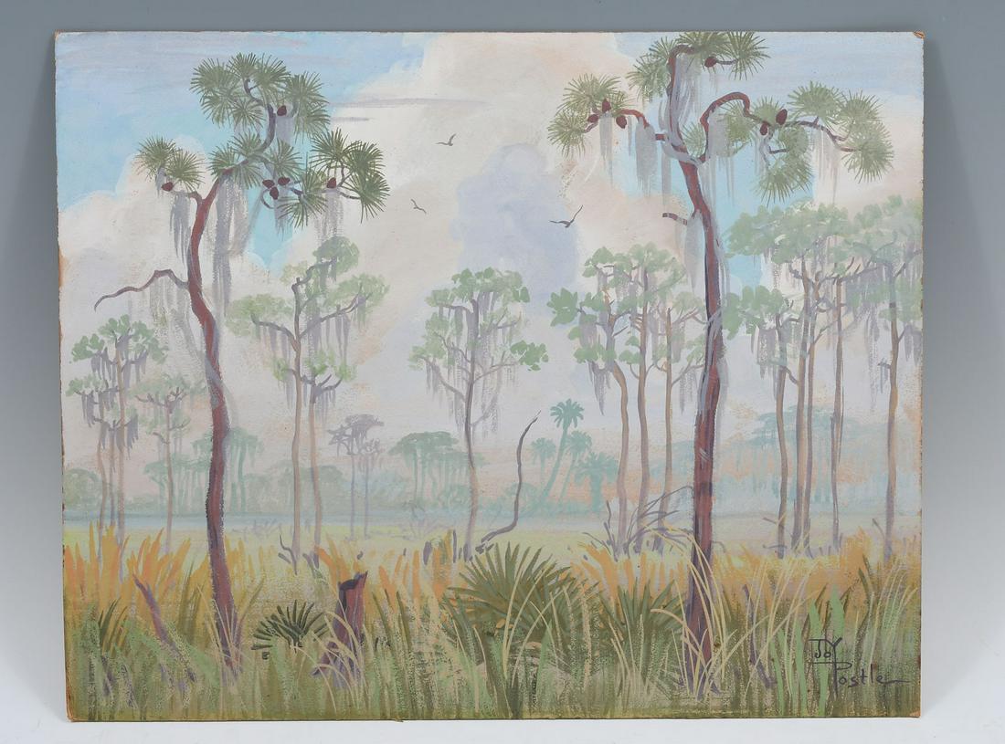 JOY POSTLE GOUACHE FLORIDA PAINTING (1 of 4)