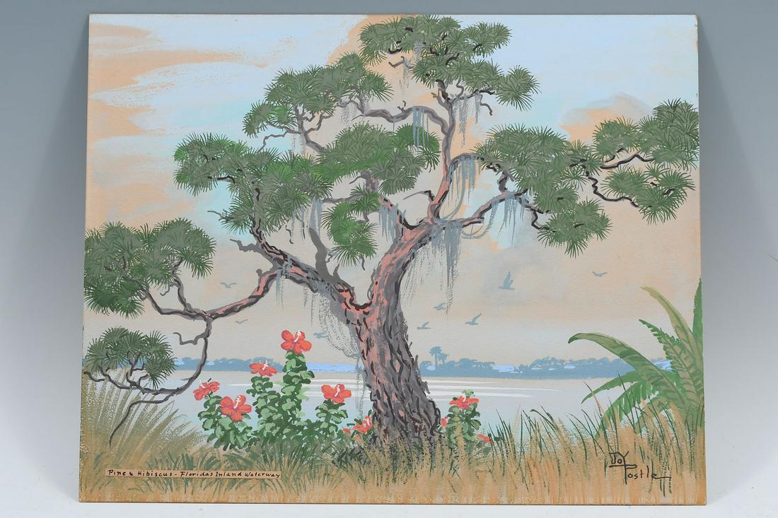 JOY POSTLE GOUACHE FLORIDA PAINTING (1 of 4)